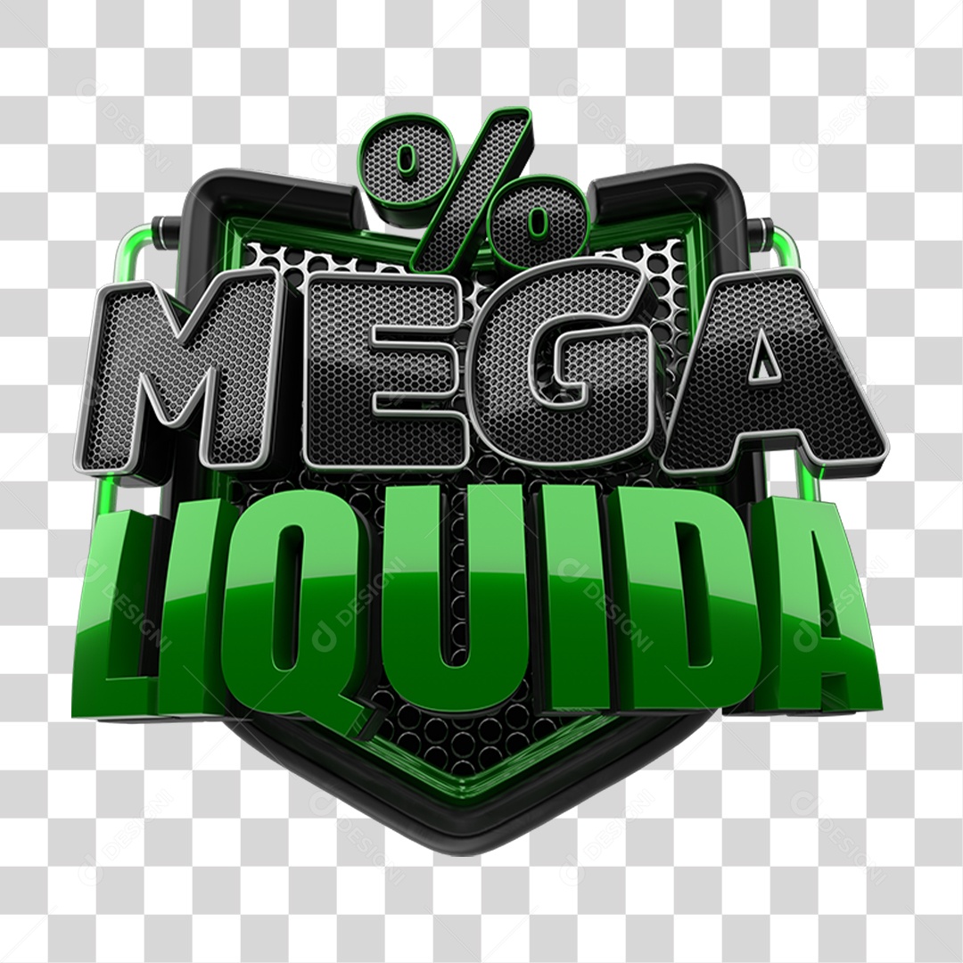 Selo 3D Mega Liquida PNG Transparente