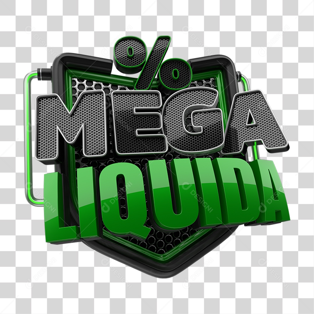 Selo 3D Mega Liquida PNG Transparente