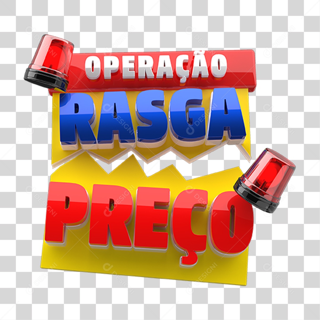 Selo 3D Operação Rasga Preço PNG Transparente