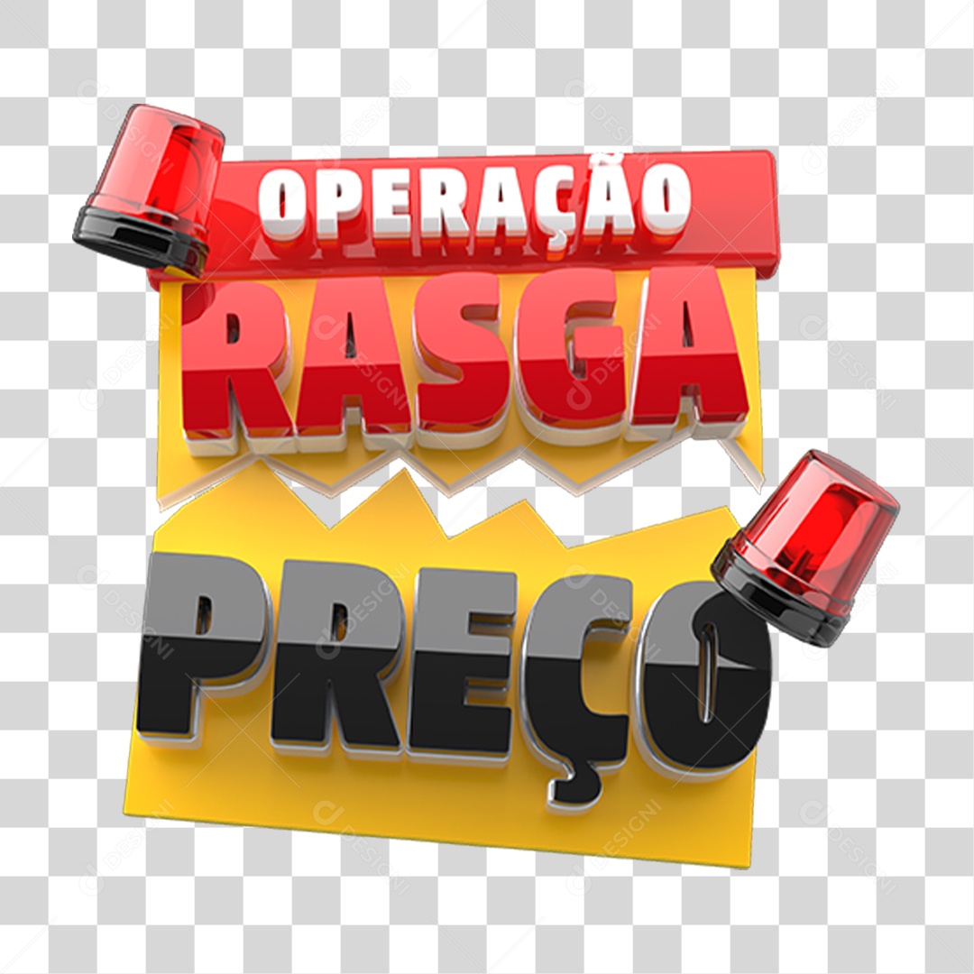 Selo 3D Operação Rasga Preço PNG Transparente