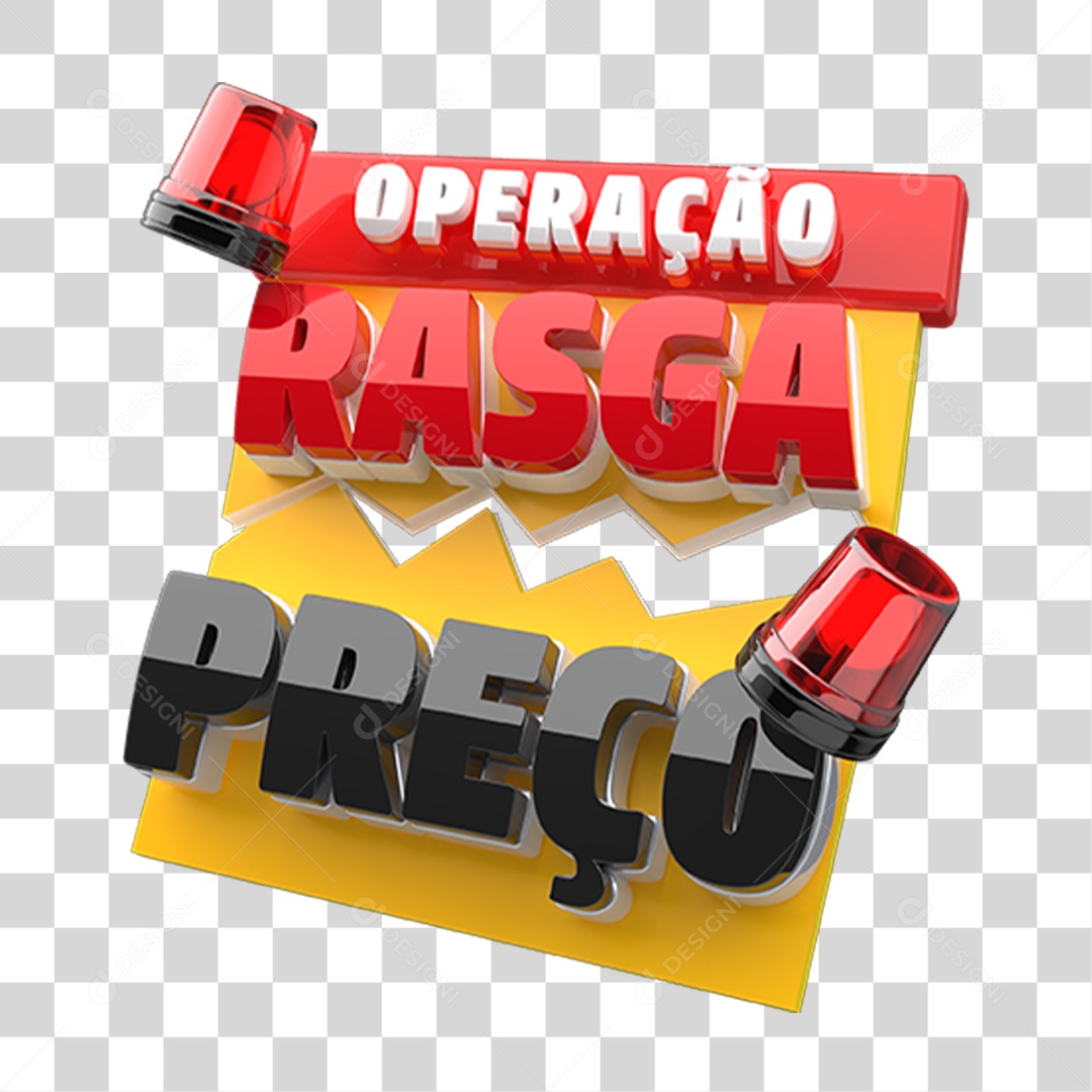Selo 3D Operação Rasga Preço PNG Transparente
