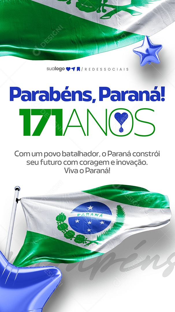 Story Parabéns Paraná 171 Anos Social Media PSD Editável