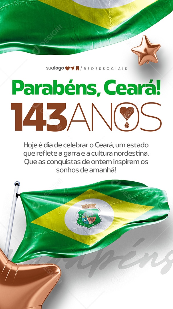 Story Parabéns Ceará 143 Anos Social Media PSD Editável
