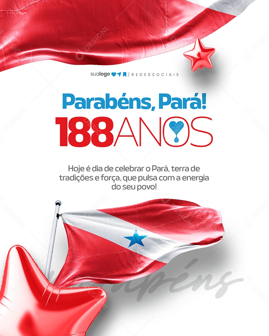 Parabéns Pará 188 Anos Social Media PSD Editável