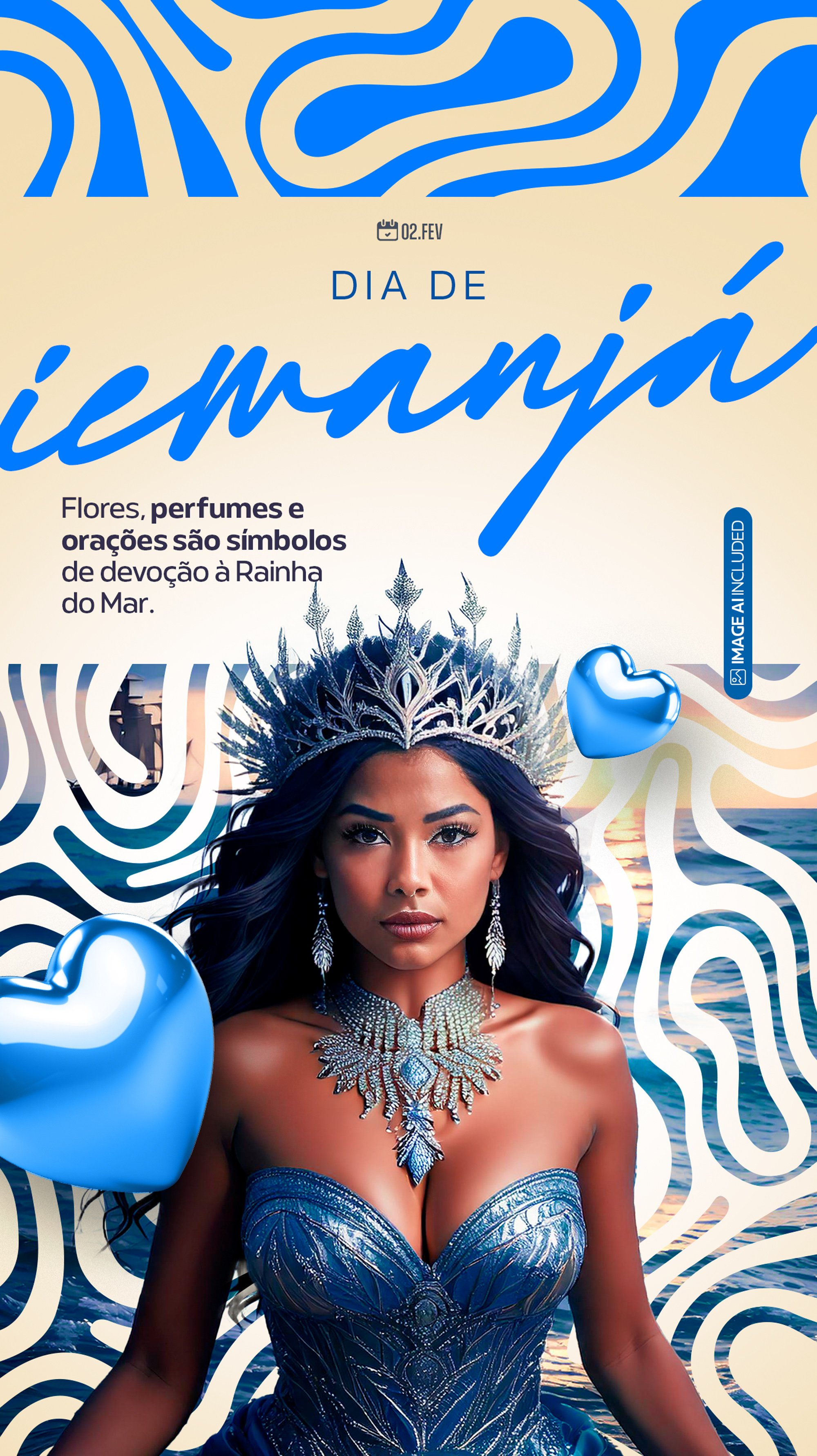 Story Dia de Iemanjá Social Media PSD Editável