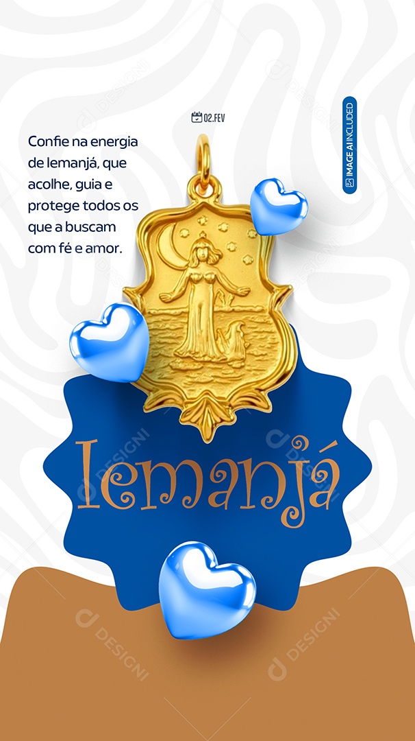 Story Dia de Iemanjá Social Media PSD Editável