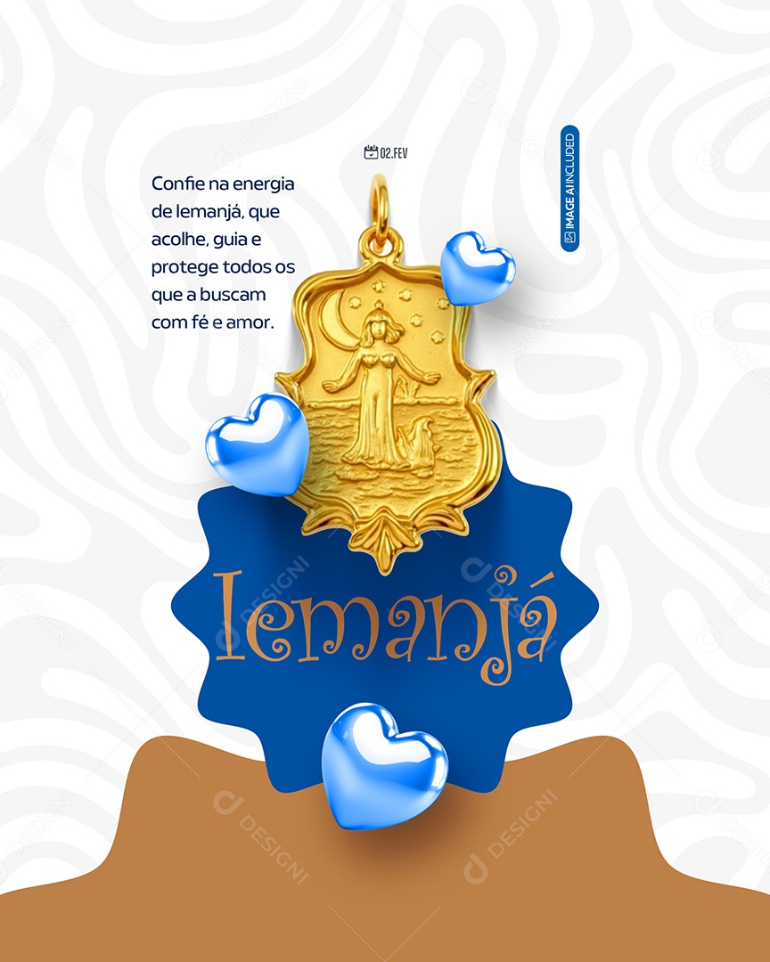 Confie Na Energia do Iemanjá Social Media PSD Editável