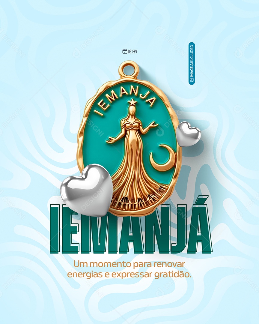 Dia de Iemanjá Um Moemento Para Renovar Energias e Expressar Gratidão Social Media PSD Editável