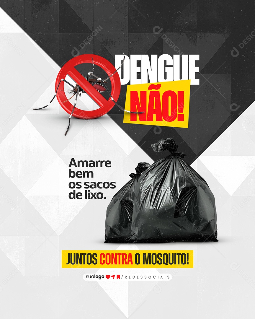Dengue Não Amarre Bem Os Sacosde Lixo Social Media PSD Editável