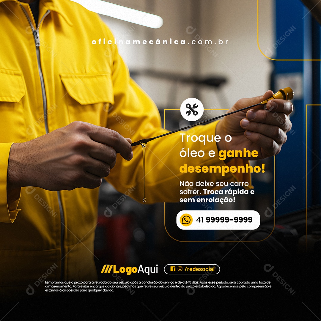 Oficina Mecânica Troque o Olho e Ganhe Desempenho Social Media PSD Editável