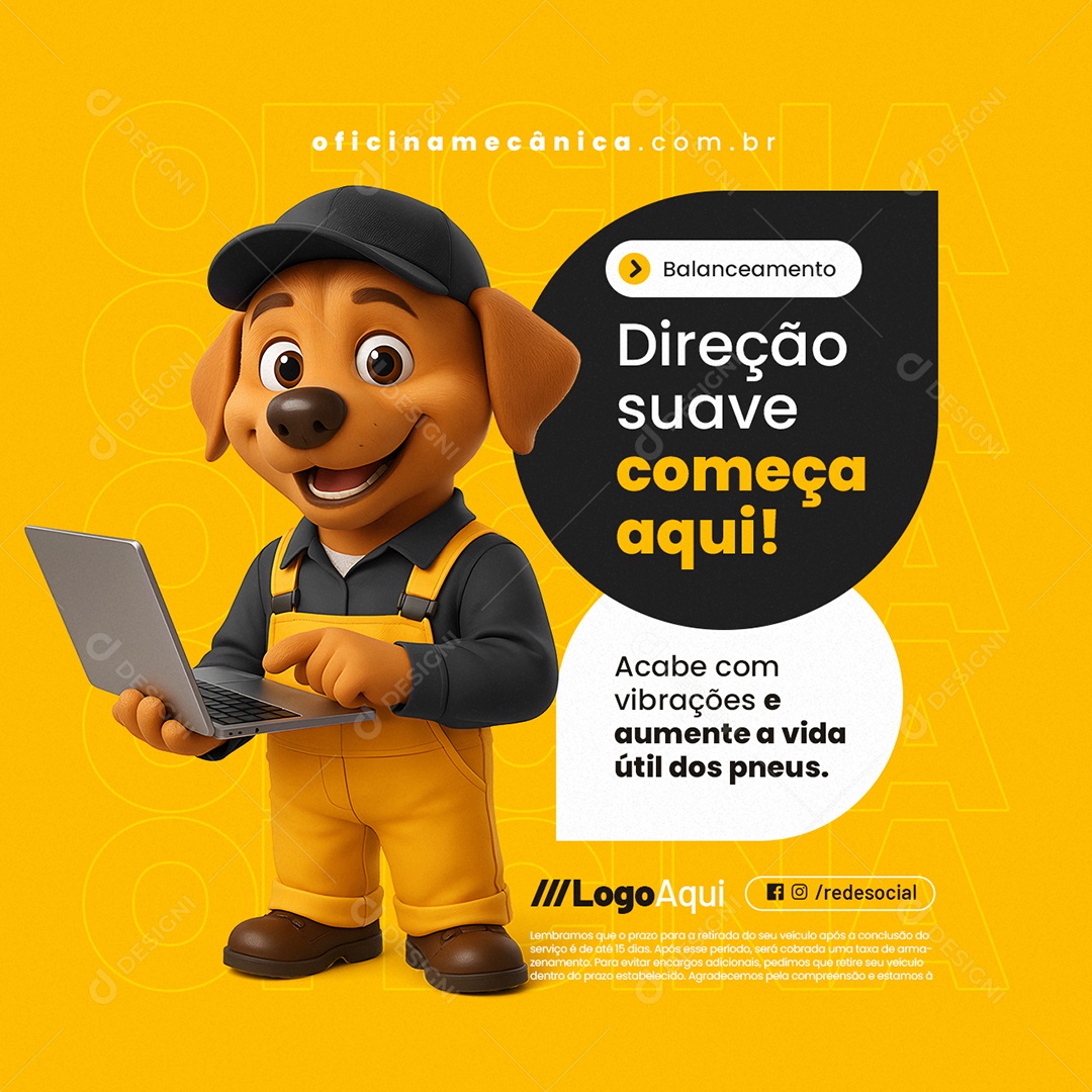 Oficina Mecânica Direção Suave Social Media PSD Editável