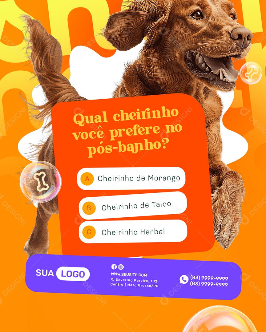 Pet Shop Qual Cheirinho Você Prefere Social Media PSD Editável