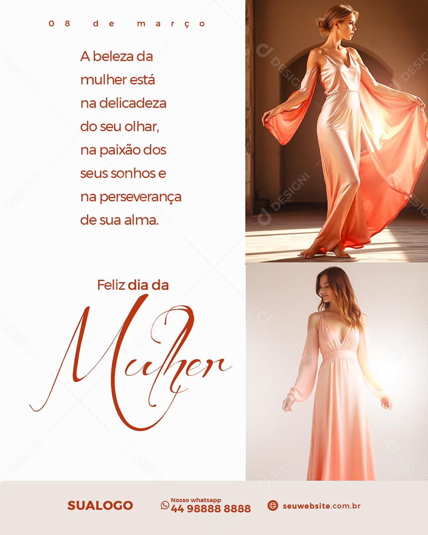 Dia Internacional Das Mulheres 08 de Março Social Media PSD Editável