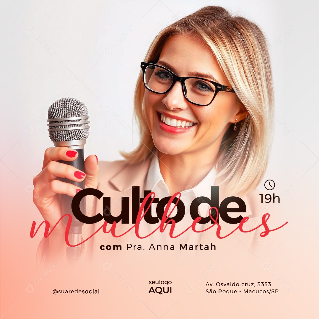 Feed Culto De Mulheres Social Media PSD Editável