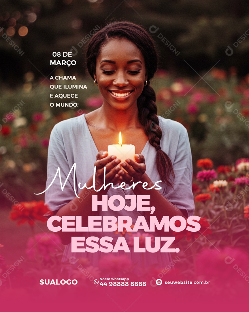 Feliz Dia Internacional Das Mulheres Hoje Celebramos Essa Luz Social Media PSD Editável
