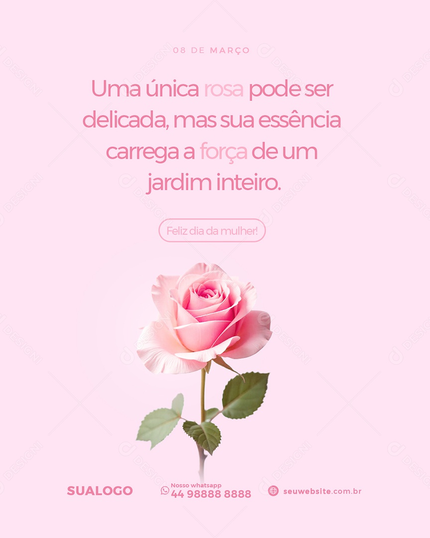 Feliz Dia Internacional Das Mulheres 08 de Março Social Media PSD Editável