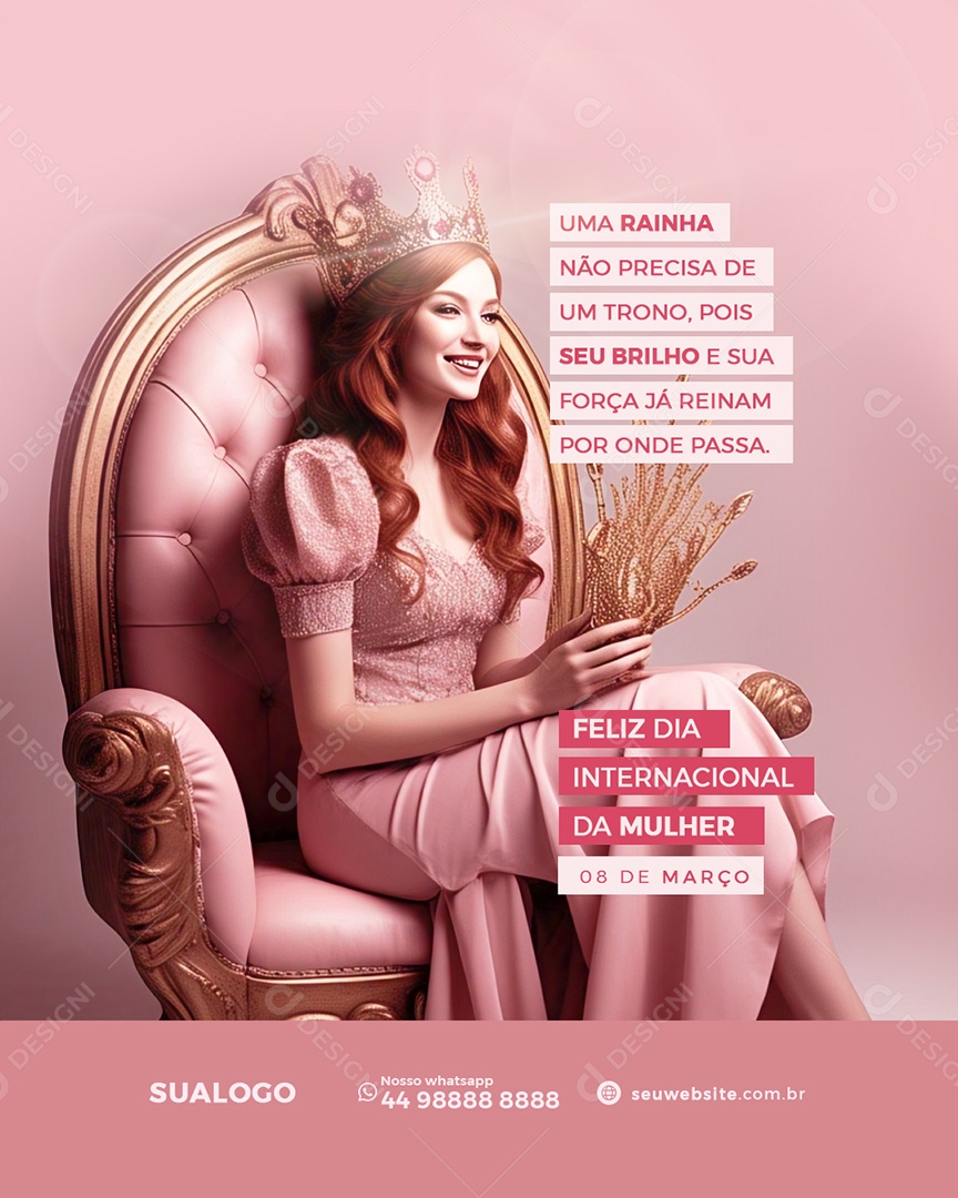 Dia Internacional Das Mulheres 08 de Março Social Media PSD Editável