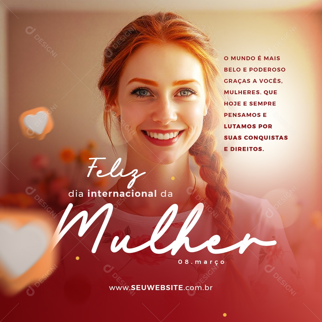 Dia Internacional Das Mulheres 08 de Março Social Media PSD Editável