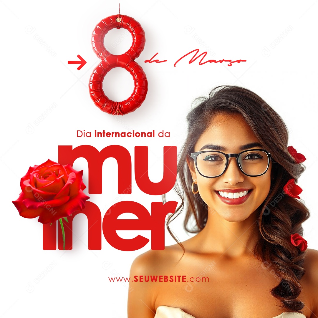 Dia Internacional Das Mulheres 08 de Março Social Media PSD Editável