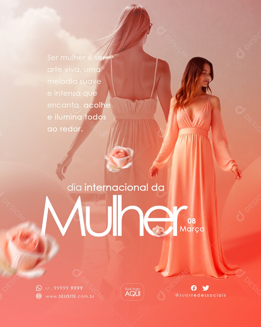 Dia Internacional Das Mulheres 08 de Março Social Media PSD Editável