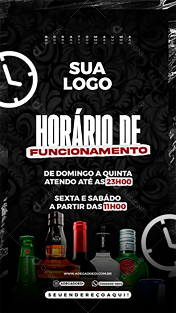 Horário de Funcionamento Social Media PSD Editável