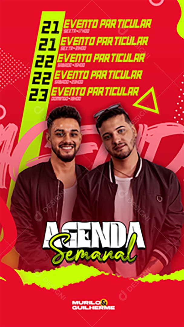 Story Flyer Agenda Semanal Social Media PSD Editável