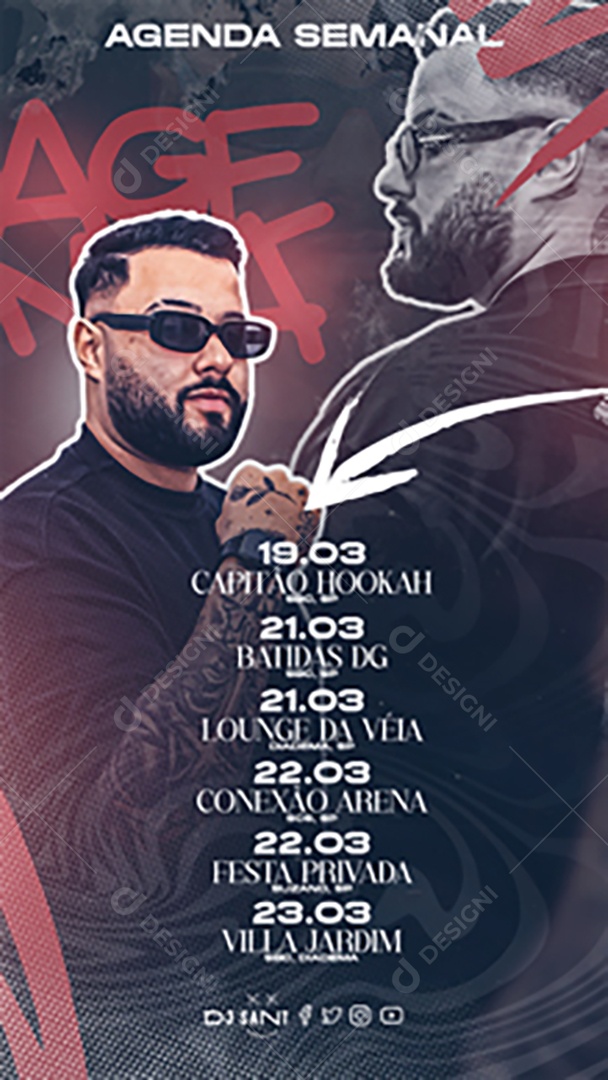 Story Flyer Agenda Semanal Social Media PSD Editável