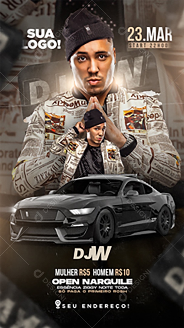 Story Flyer DJW Social Media PSD Editável