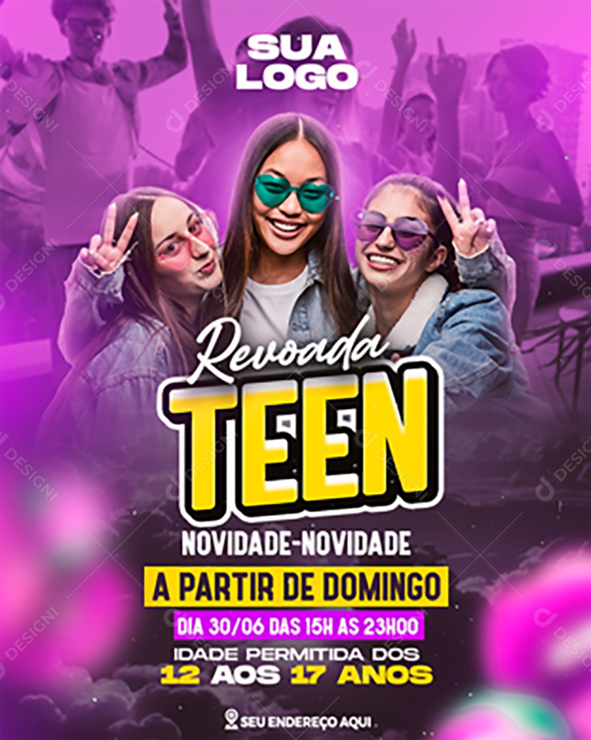 Feed Flyer Revoada Teen Social Media PSD Editável
