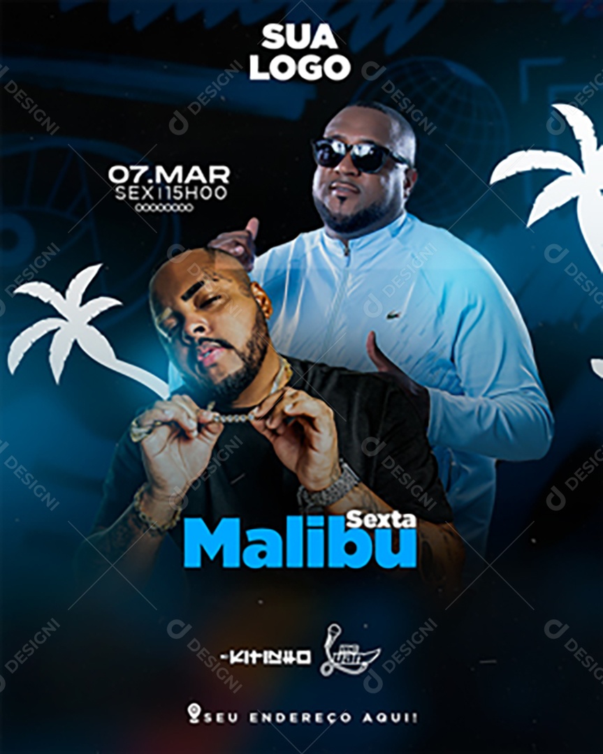 Feed Flyer Sexta Malibu Social Media PSD Editável