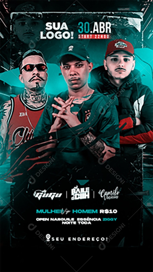 Story Flyer Baile Funk Social Media PSD Editável