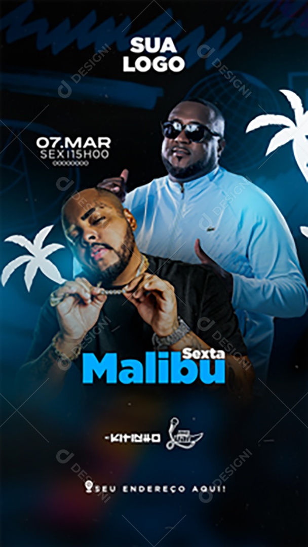 Story Flyer Sexta Malibu Social Media PSD Editável