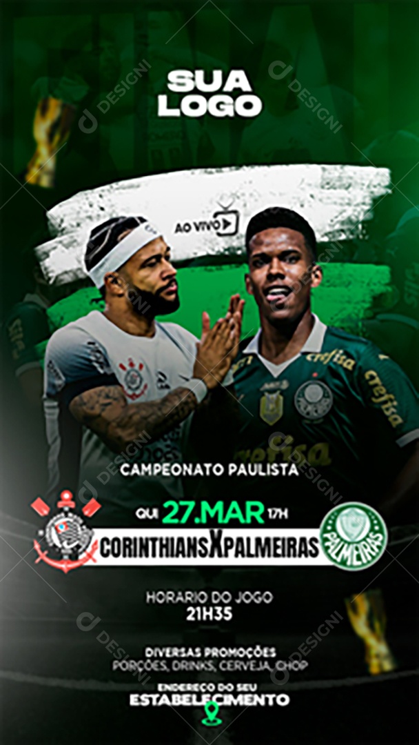Story Flyer Jogo De Futebol Social Mídia PSD Editável
