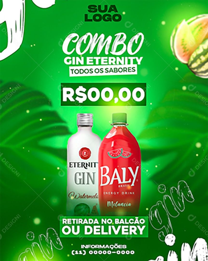 Feed Story Energético Social Media PSD Editável