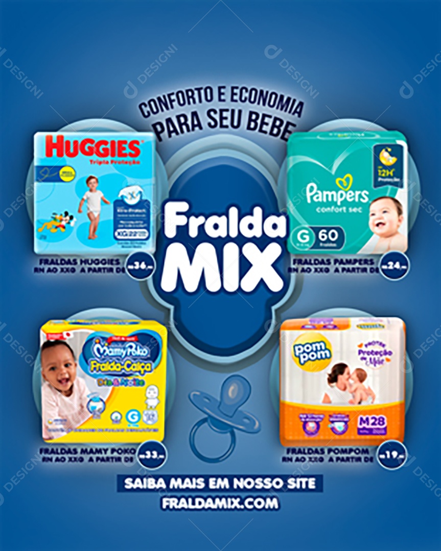 Fralda Mix Social Media PSD Editável