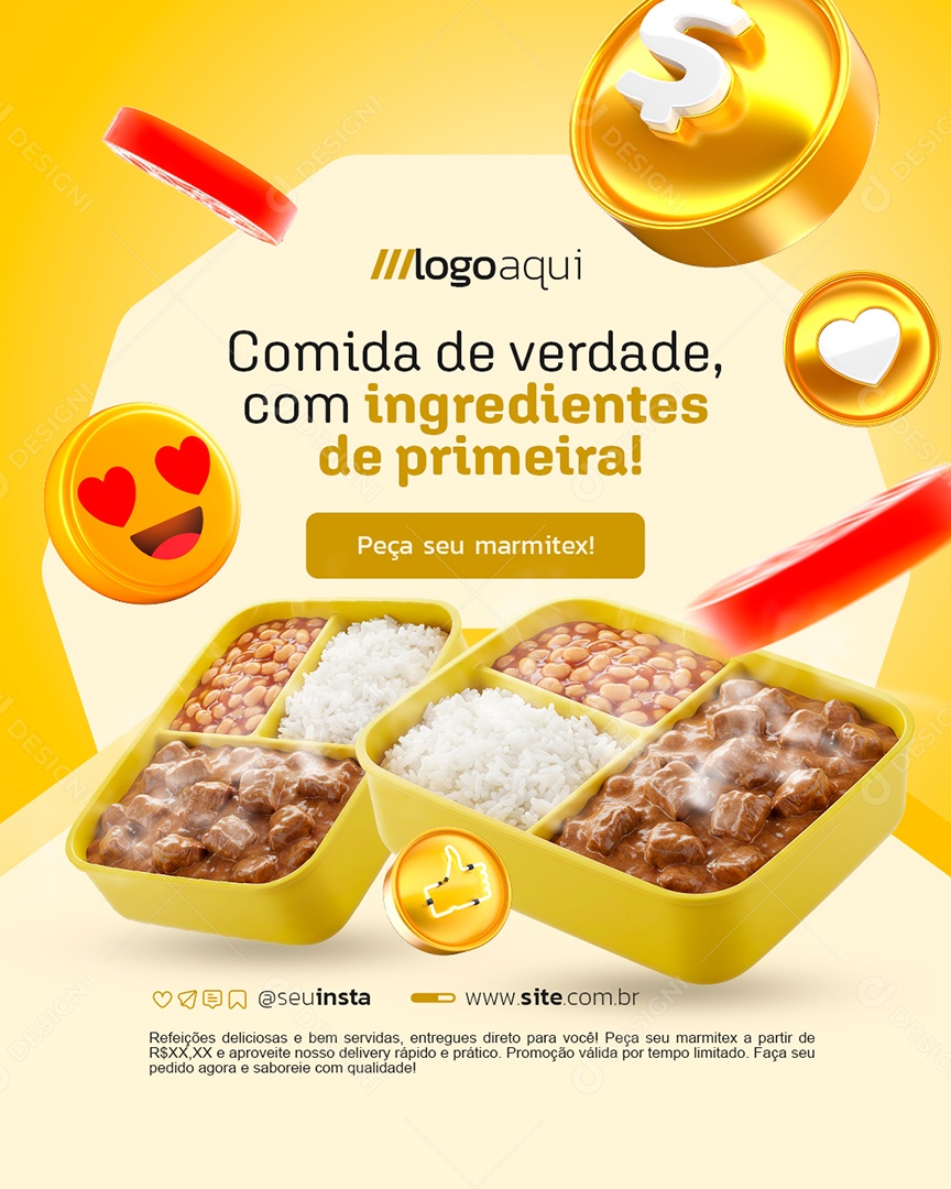 Marmitex Comida de Verdade Social Media PSD Editável