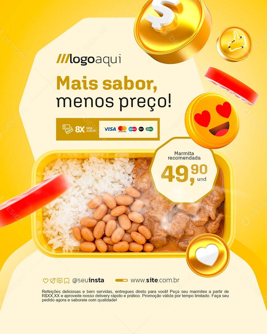 Marmitex Mais Sabor Social Media PSD Editável