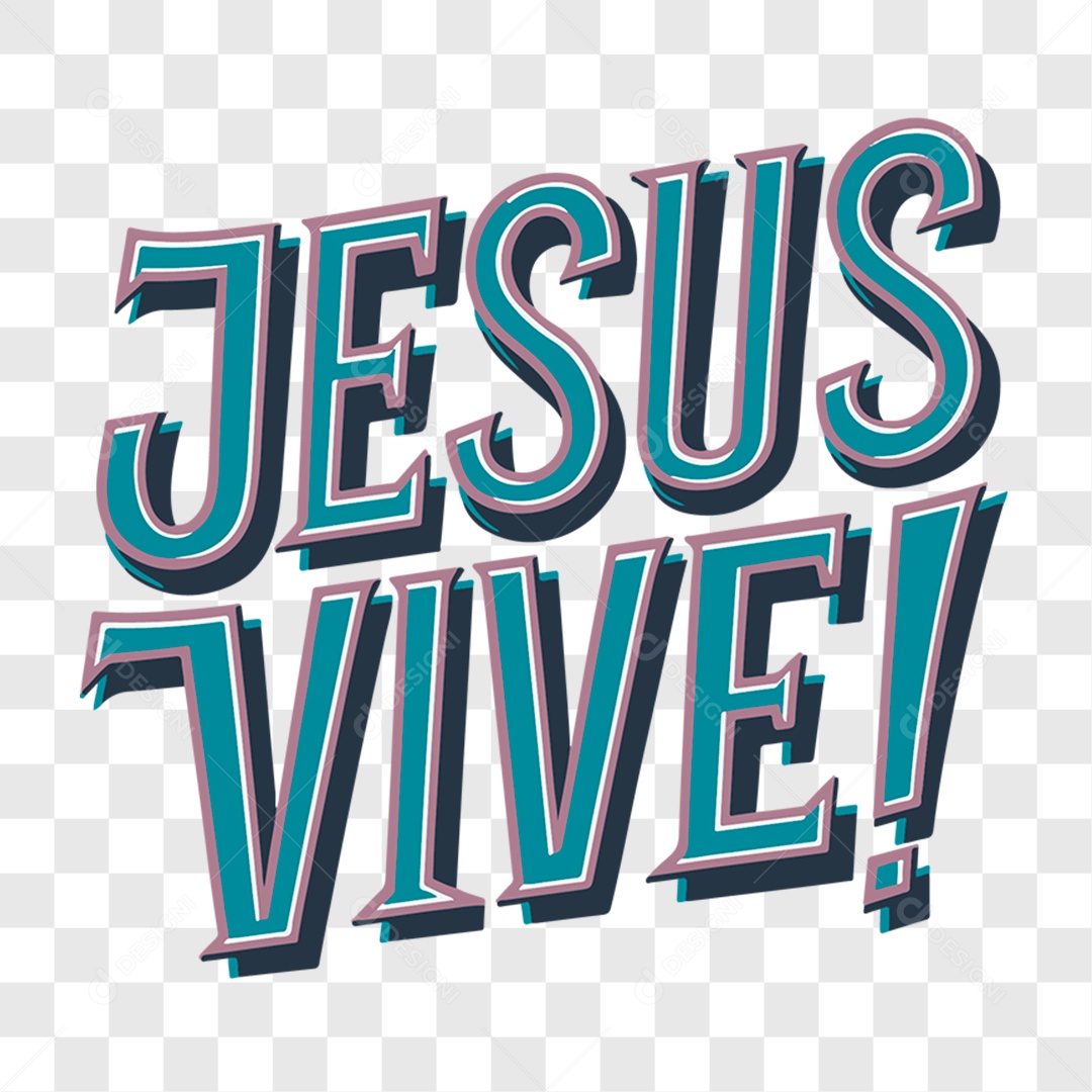 Lettering Páscoa Jesus Vive EPS + PNG
