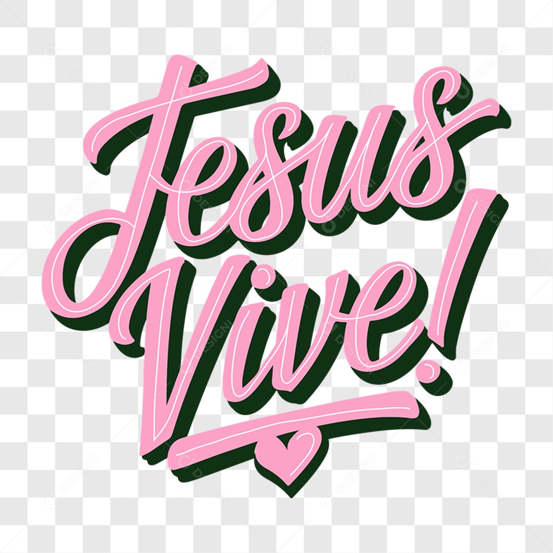 Lettering Páscoa Jesus Vive EPS + PNG
