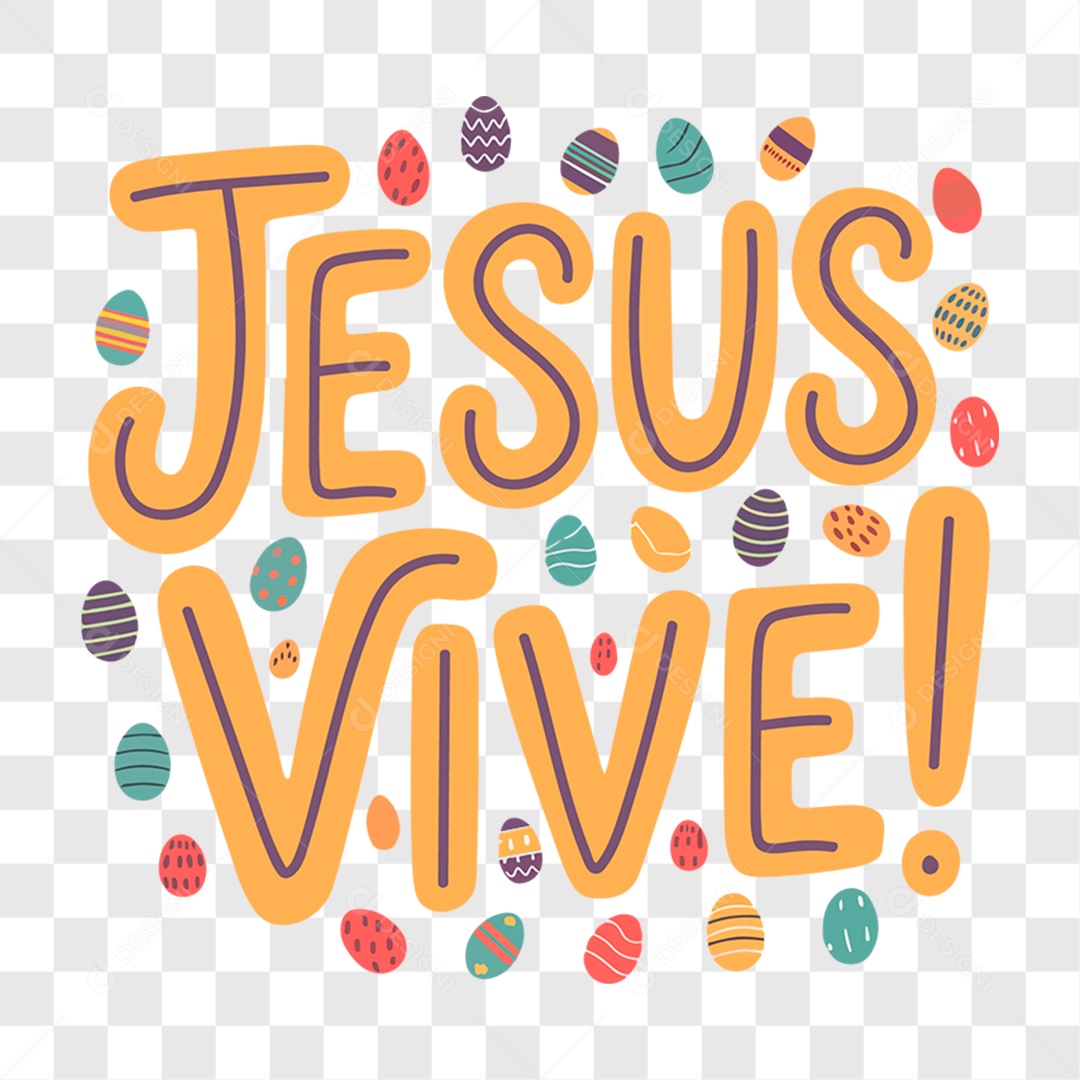 Lettering Páscoa Jesus Vive EPS + PNG