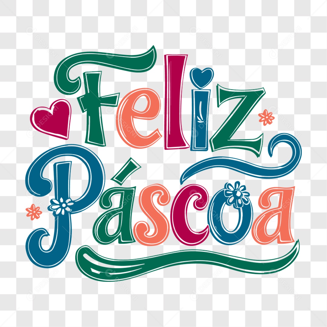 Lettering Feliz Páscoa EPS + PNG