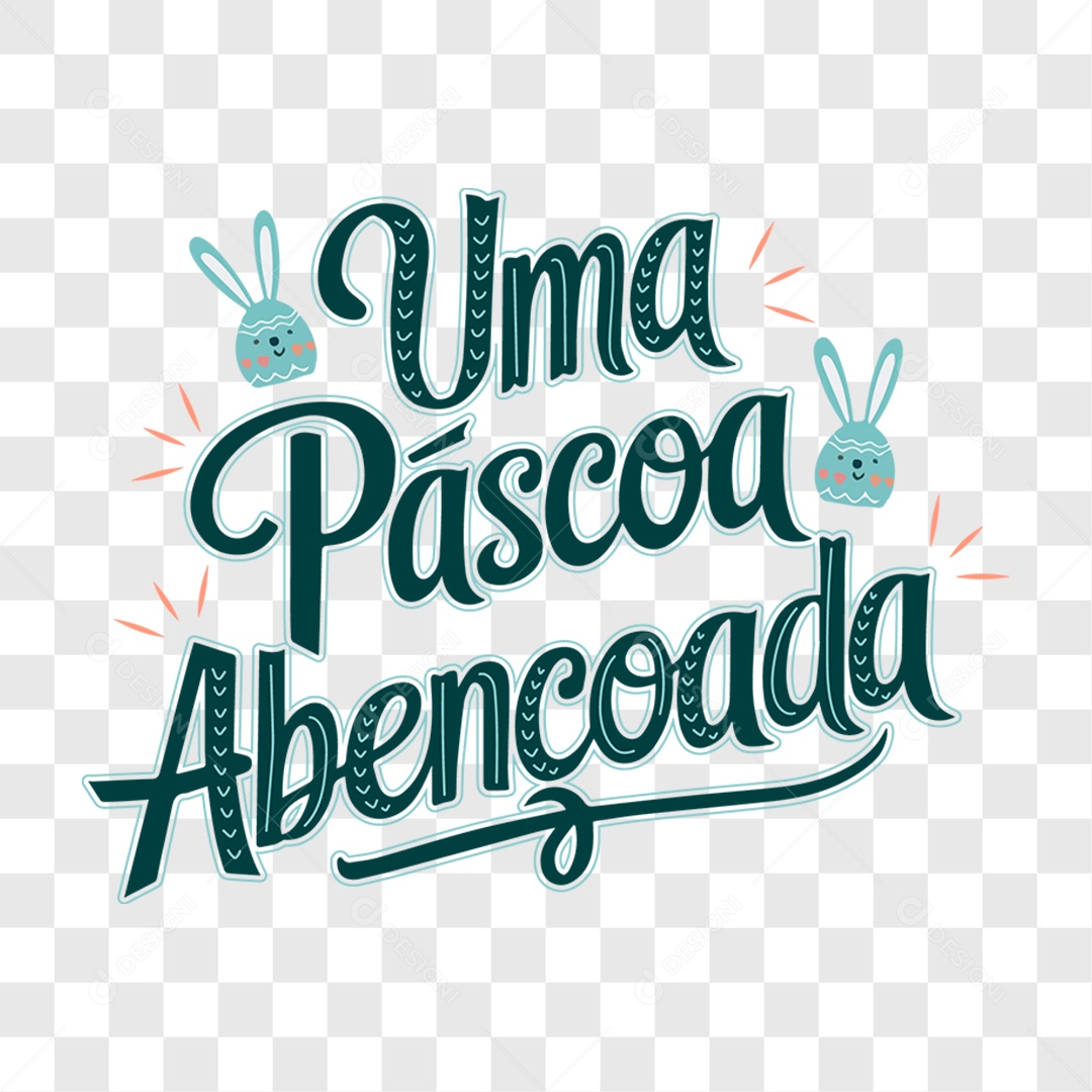 Lettering Uma Páscoa Abençoada EPS + PNG