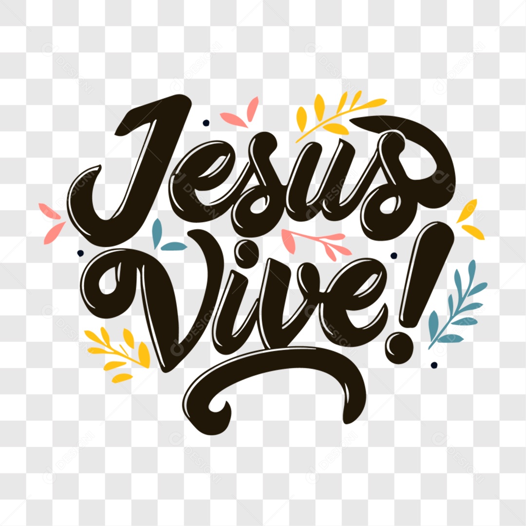 Lettering Páscoa Jesus Vive EPS + PNG