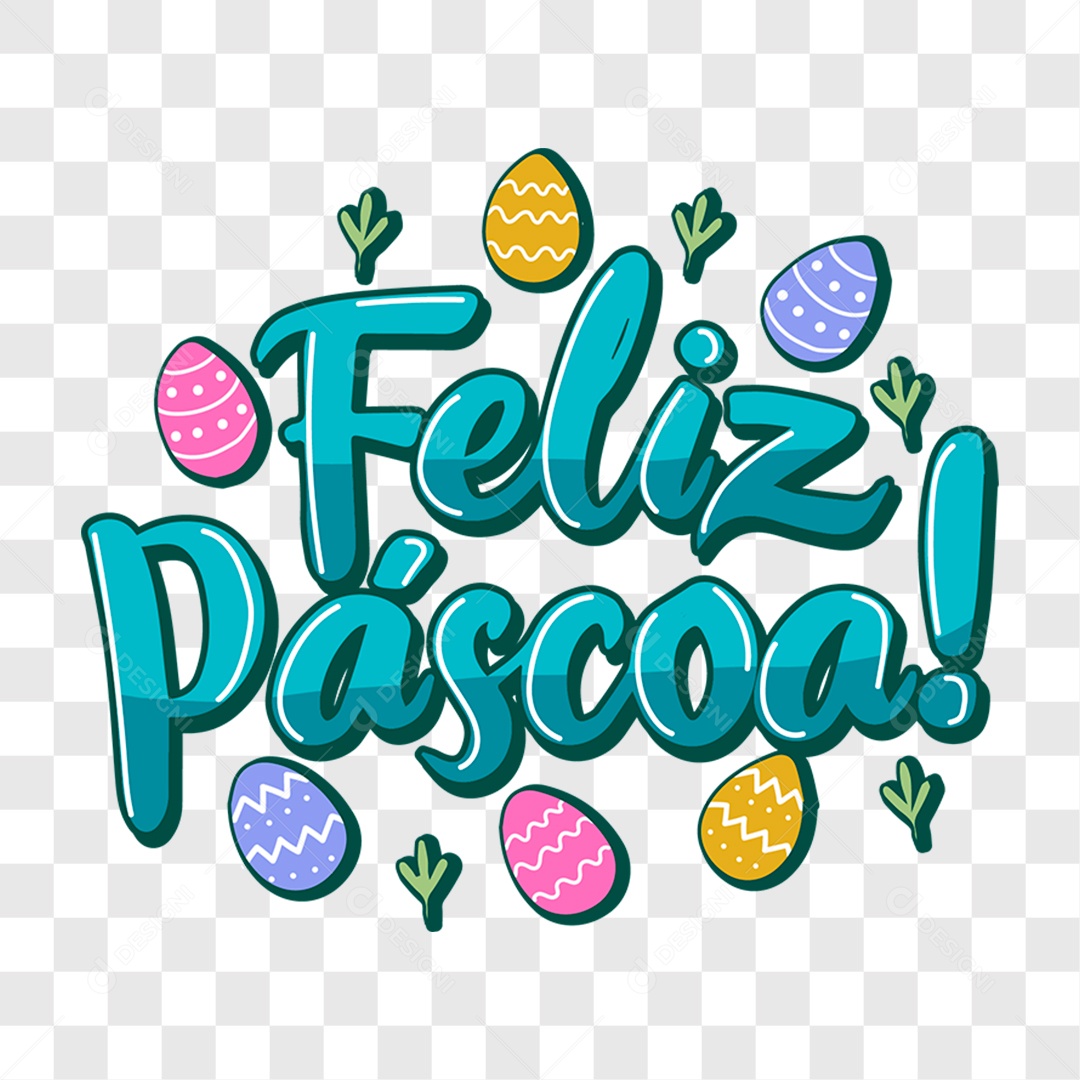Lettering Feliz Páscoa EPS + PNG