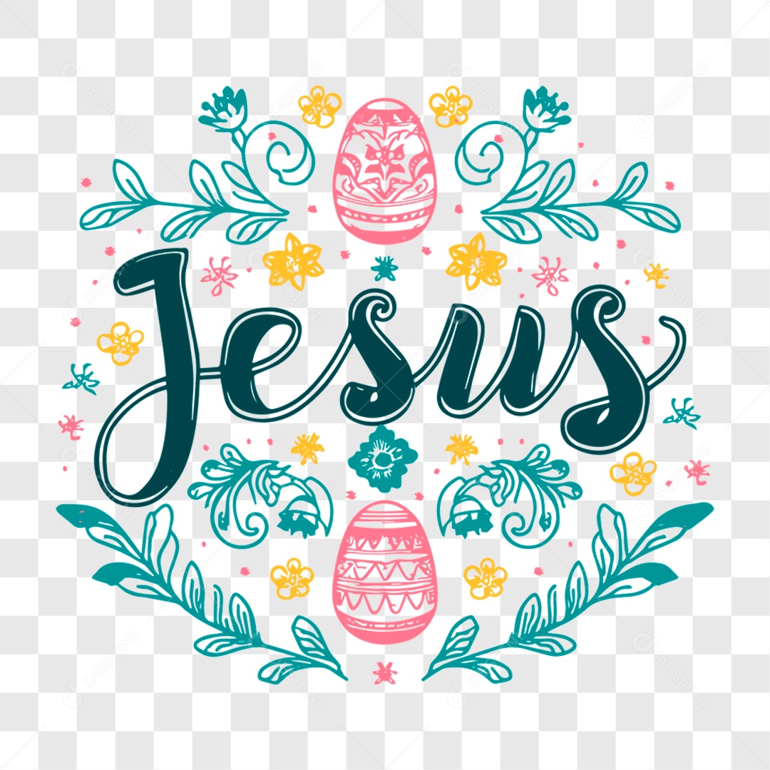 Lettering Páscoa Jesus EPS + PNG
