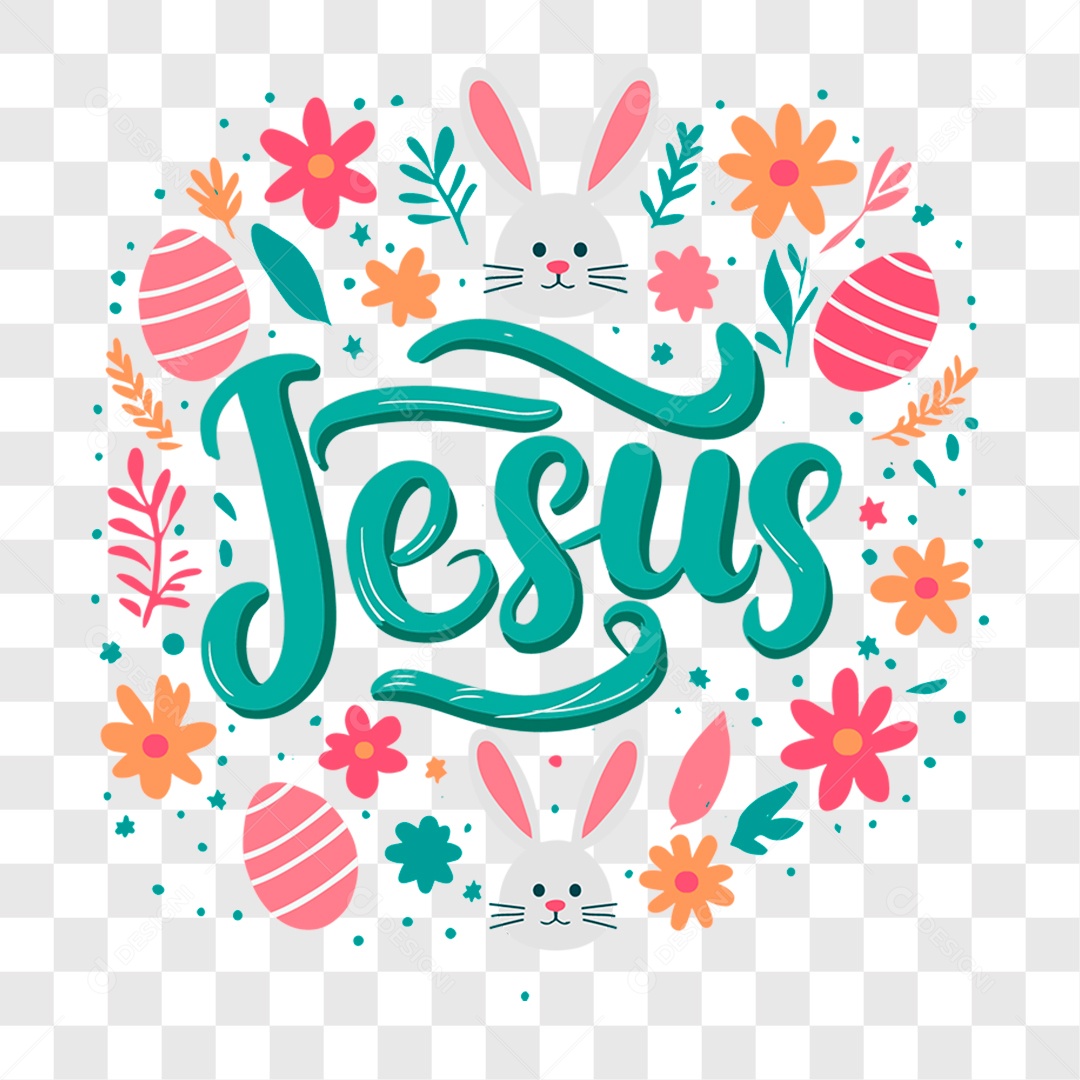 Lettering Páscoa Jesus EPS + PNG