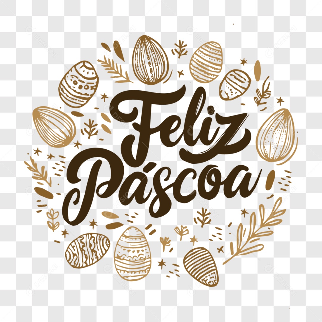 Lettering Feliz Páscoa EPS + PNG