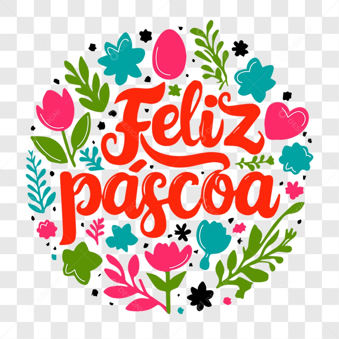 Lettering Feliz Páscoa EPS + PNG