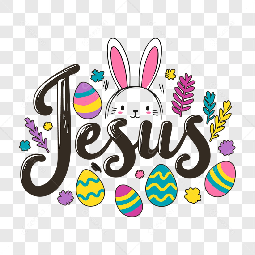Lettering Páscoa Jesus EPS + PNG