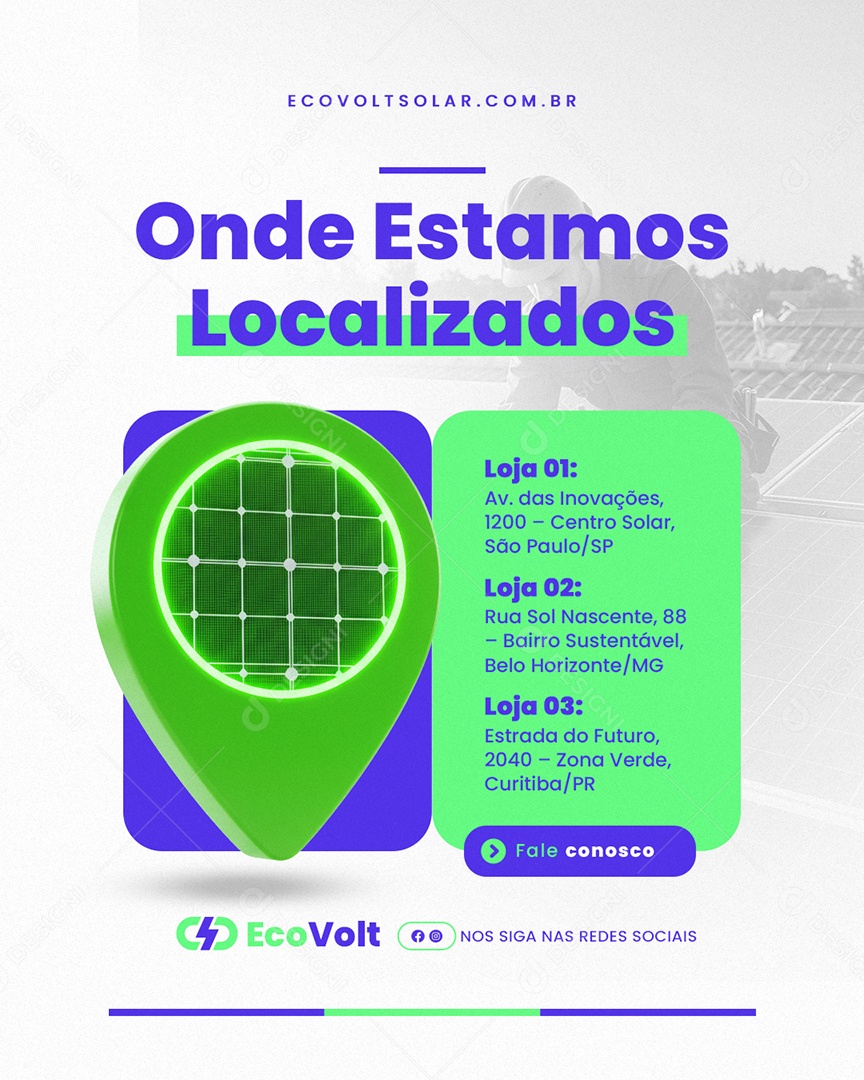 Energia Solar Onde Estamos Localizados Social Media PSD Editável